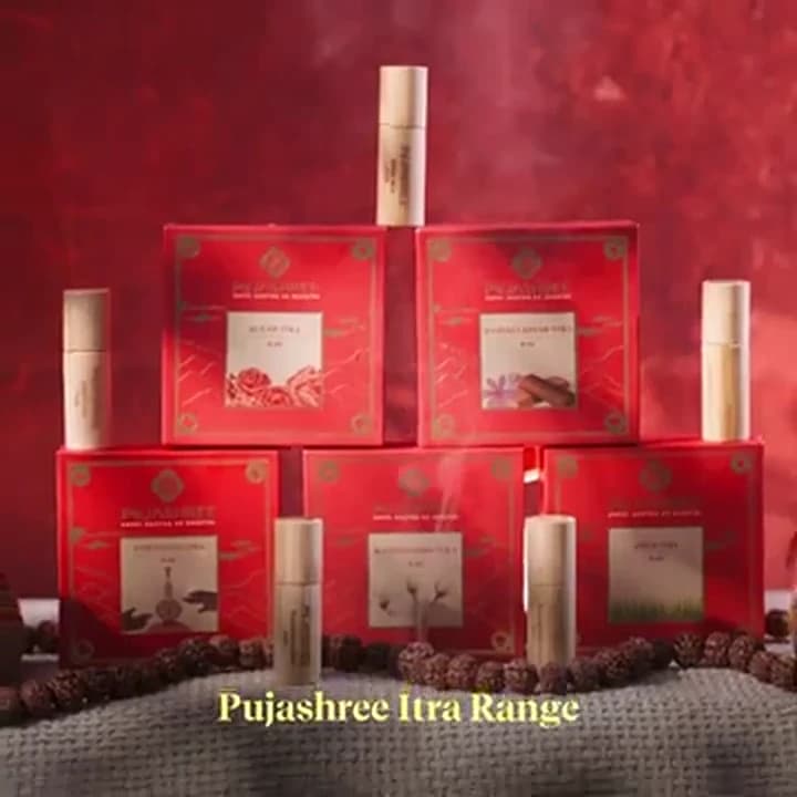 Pujashree Itra product range photographed in our existing brand film.