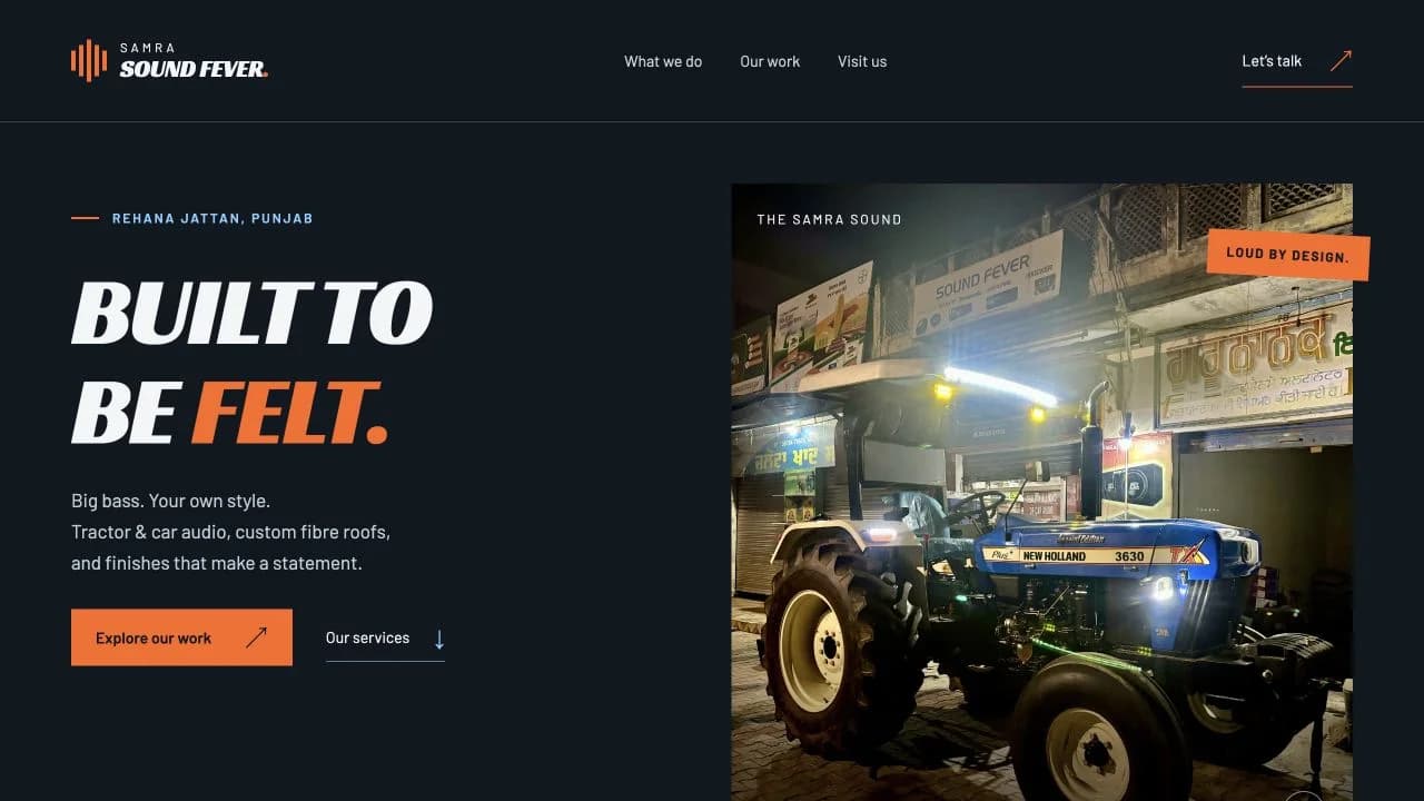 An audio studio website design displayed on a laptop.
